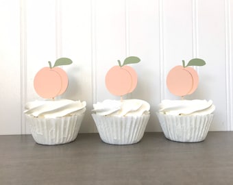 Peach Cupcake Toppers , Sweet as a Peach, One Sweet Peach, Sweet to be One, Georgia Peach, Peach Birthday Theme, Peach Baby Shower