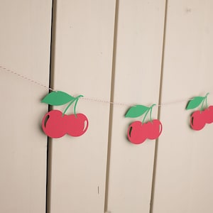 Cherry Birthday Party Decorations, Fruit Banner, Fruit Party Decorations, Ice Cream Social, Twotti Frutti Birthday Party, cherry baby shower