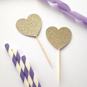 Heart Cupcake Toppers - Glitter Heart - First Birthday - Girls Birthday - Valentines - Love - Hearts Party Decor - Galentines Party Decor