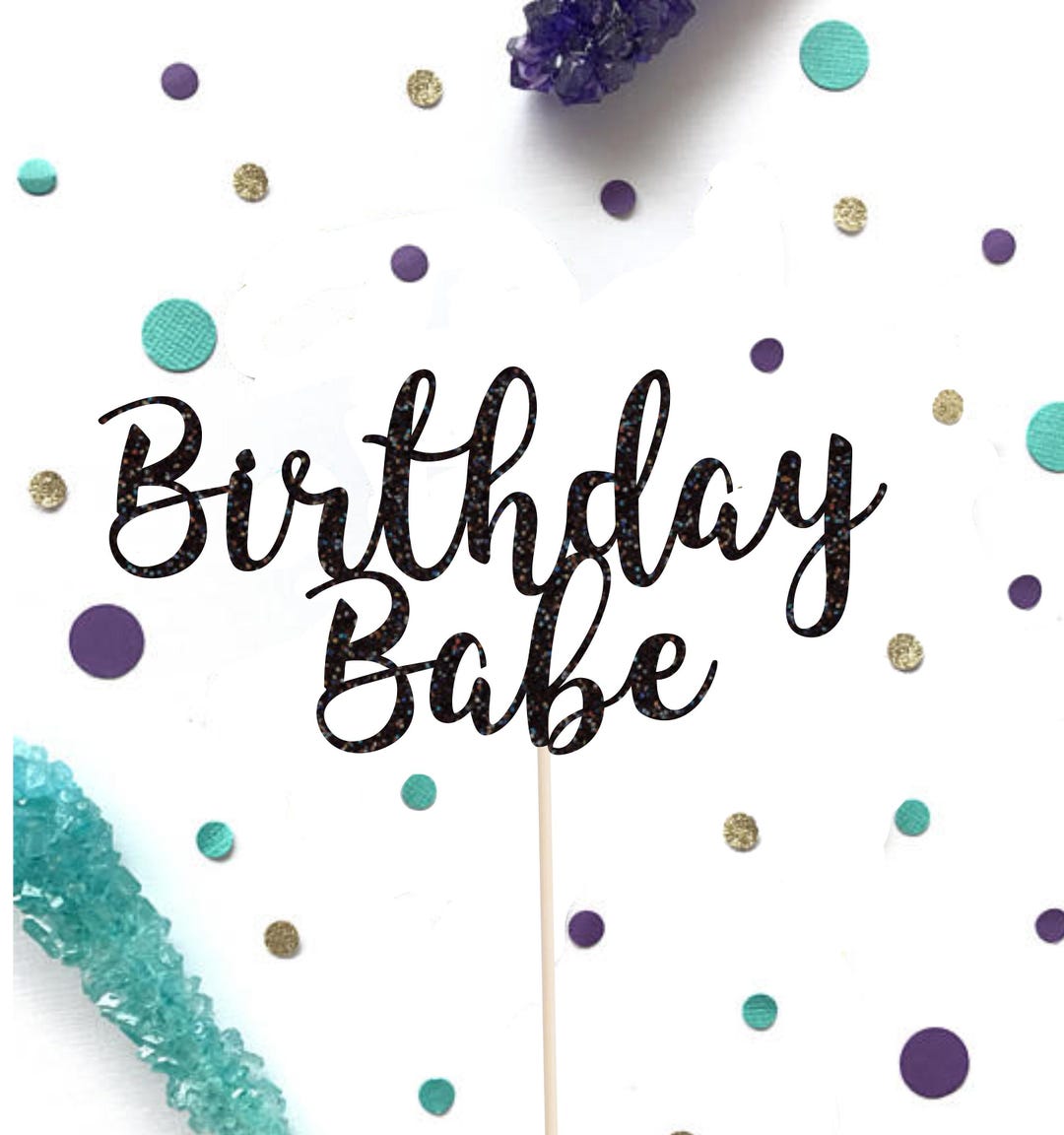Birthday Babe Glitter Cake Topper: #1 Girl Party Decor - Etsy
