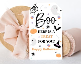 Boo Tag, Halloween Boo Basket Gift Tag, Spooky Treats, The Spooky One Birthday, School Treat Tags, Halloween Goodie Bags, sweet treat tag