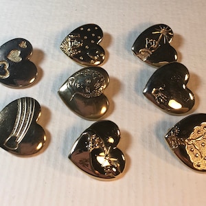 Collectable Variety Gold Heart Pins - Bengies Drive-In Theatre