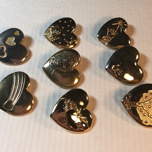 Eight 8 Heart Shaped Pins Brooches The Variety Club