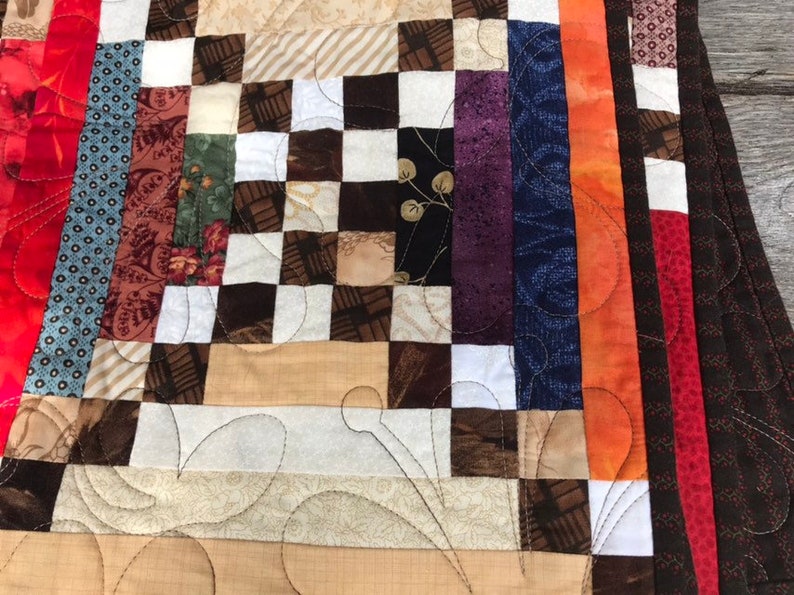 Bordered Nine Patch Handmade Quilt