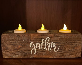 Barn wood handmade candle/votive holder