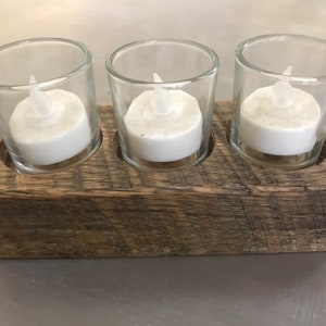 Barnwood candle holders