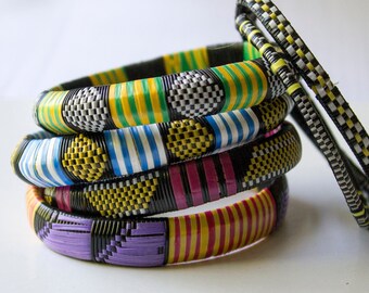 Bracelet handmade African, African bracelet gift, Color bangles, Chunky bangles for women, Handmade Colorful Bangles, Tuareg Jewelry