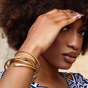 Handmade Plain Brass Bangle Set – Stackable Artisan Bangles – Ships Same Day