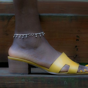 Sterling Silver Charm Anklet – Handmade Silver Ankle Jewelry (10.5")