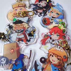 Coupable Gear Strive | Porte-clés GGST || Bridget, May, Ramlethal, Millia, Jack-O, Testament, Faust, I-No, Baiken, Giovanna, breloques acryliques