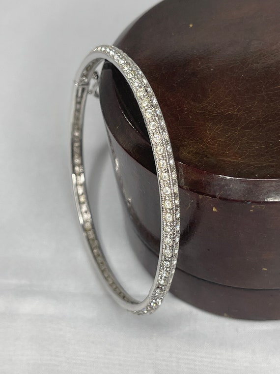 Silver Eternal Rhinestone Bangle - image 1