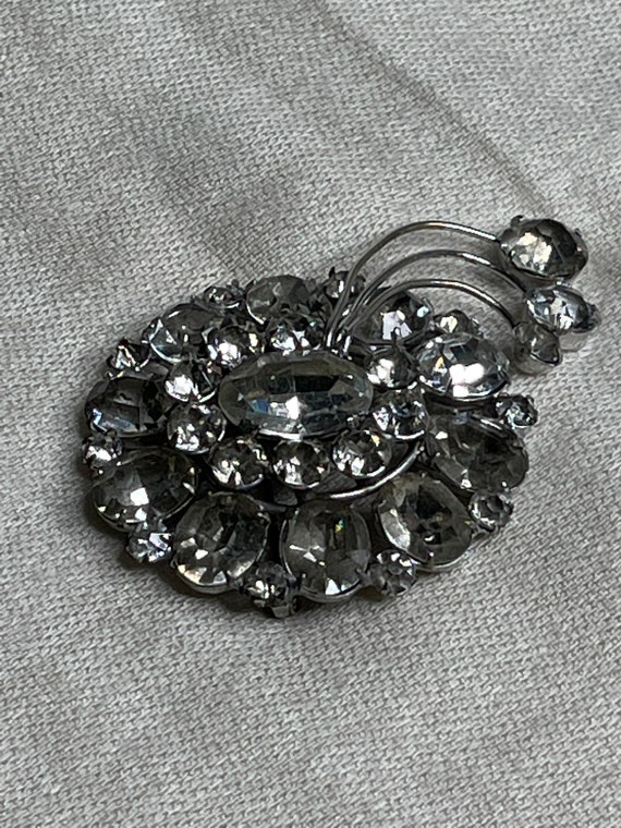 Sterling Rhinestone Brooch by Kramer - image 1