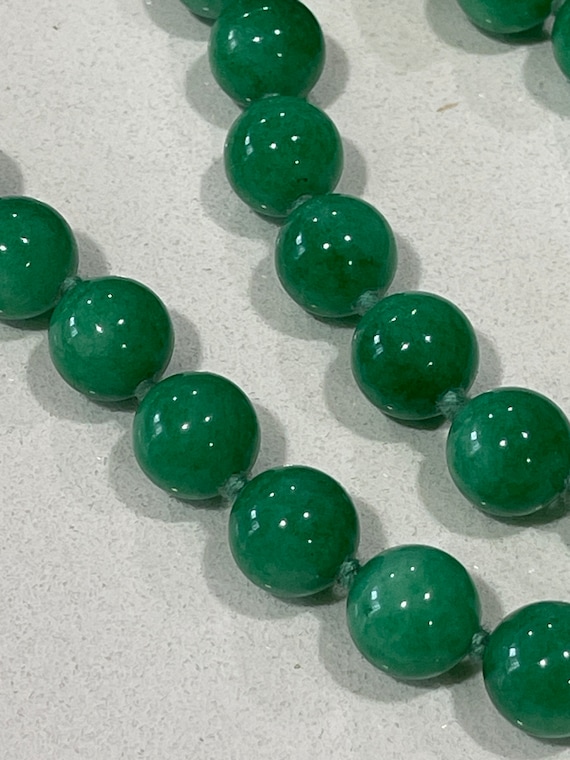 Jade Beaded Necklace: 54 Double Knotted Beads - image 2