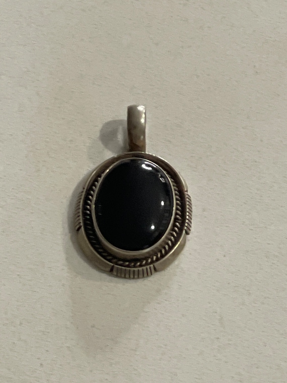 Native American onyx & Silver pendant