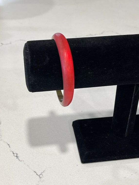 Red Lucite Bangle - image 3