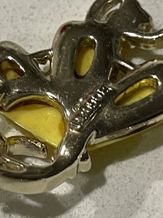 Bogoff Necklace: Yellow Plastic Fan Links, Mid Ce… - image 6