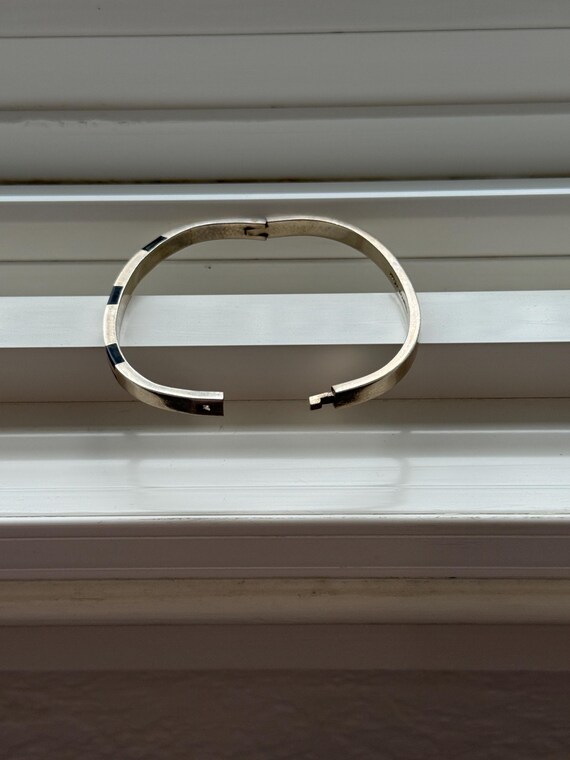 silver and onyx bangle - image 6