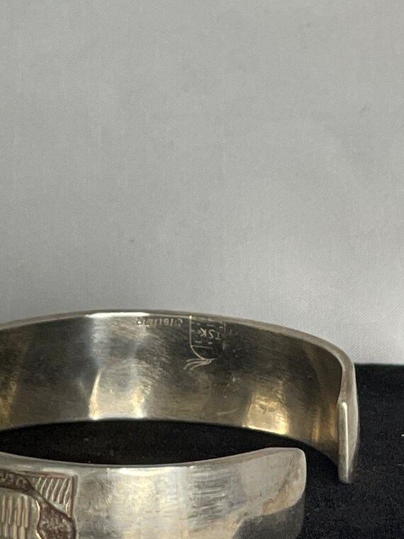 Native American story Teller silver cuff - image 4