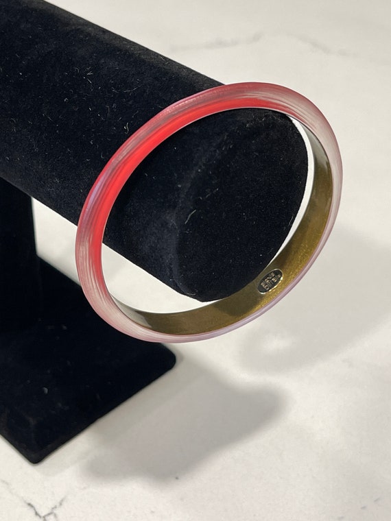 Red Lucite Bangle - image 5