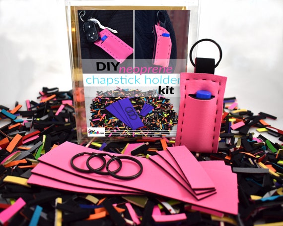 Craft Kit Chapstick Holder Keychain Diy W Neoprene Fabric - Diy Neoprene Chapstick Holder Craft Kit Chapstick Holder Keychain Diy W Neoprene Fabric - Diy Neoprene Chapstick Holder