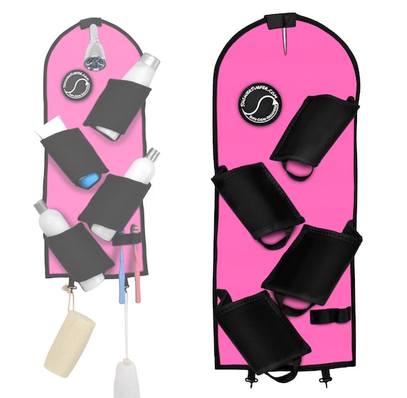 College Dorm Room Shower Organizer College Shower Caddy Hot Pink Shower  Surfer Neoprene Fabric Bathroom Organizer 