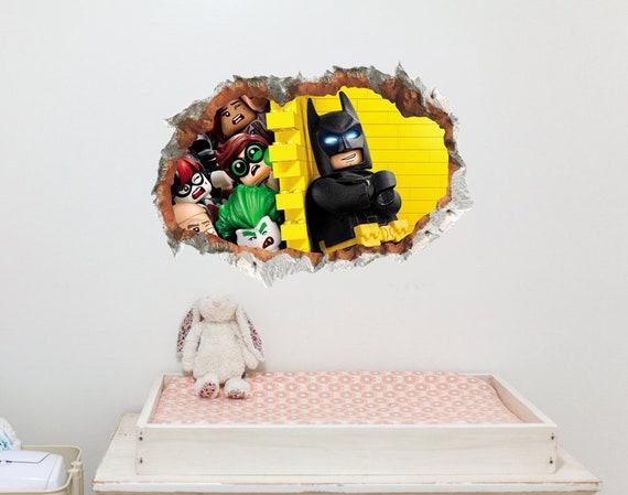 Large Lego Batman Wall Sticker Or Decal For Kids Room Etsy