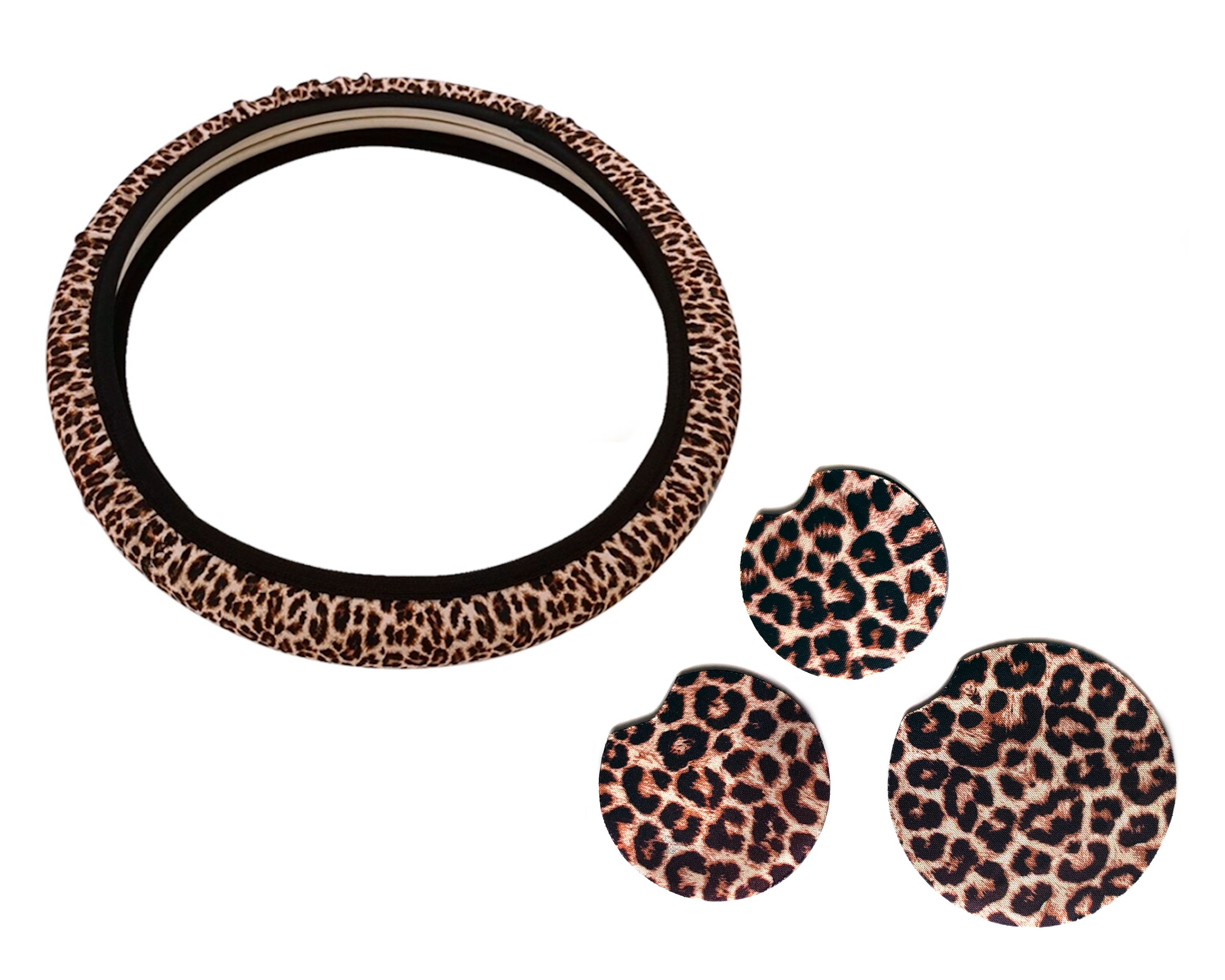 Leopard Print Car Accessories Car Coasters Steering Wheel Cover, Cup Holder  Coaster, Coaster for Car Cup, 4 PACK Neoprene Cheetah -  Denmark