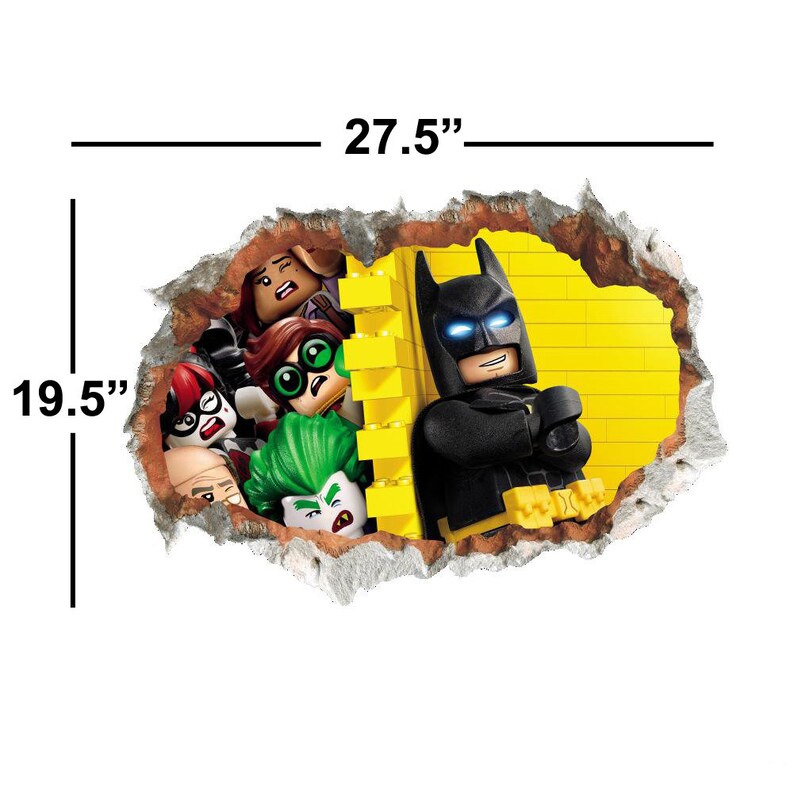 Large Lego Batman Wall Sticker or Decal for Kids Room & Etsy