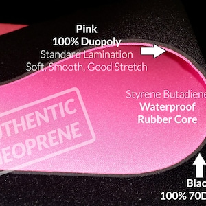 2mm Pink and Black Neoprene Fabric Cloth, Scuba Wetsuit Material, Stretch Neoprene Fabric for Sewing, Thin Foam Rubber Sheets Material