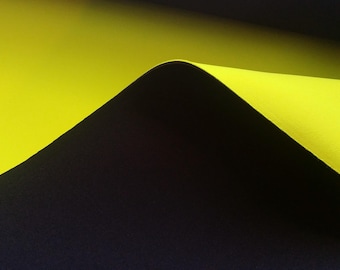 Tejido de neopreno amarillo/negro de 2 mm: espuma SBR impermeable, costura DIY