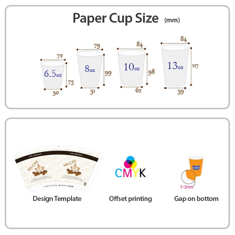 200 250 300 Custom offset printed PAPER CUP 8oz