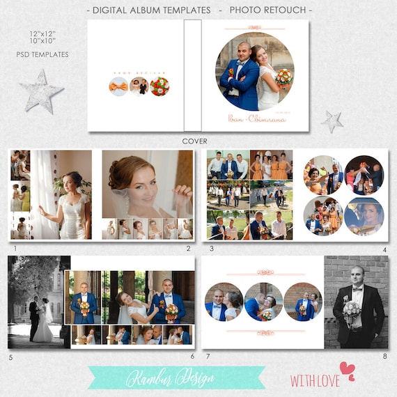 Download 12x12 10x10 Psd 28 Pages Wedding Album Template 14 Etsy PSD Mockup Templates