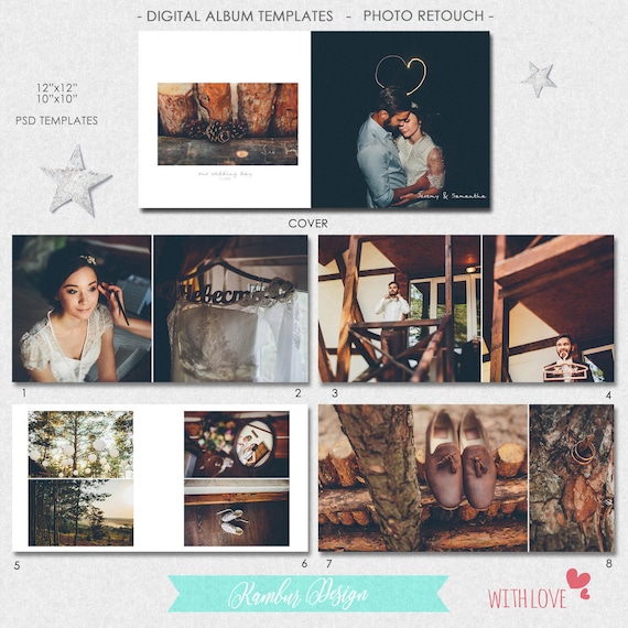 Psd 10x10 12x12 40 Pages Wedding Album Template Classic Etsy