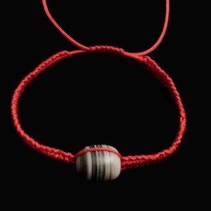 Dzi Bead Original Tibetan Buddhist Lucky Knot Rope Bracelet, Yoga Bracelet, Meditation Bracelet Bell and Dorje bracelet