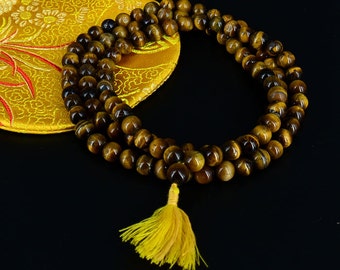 8mm Tiger's Eye 108 Beads Mala (Necklace)