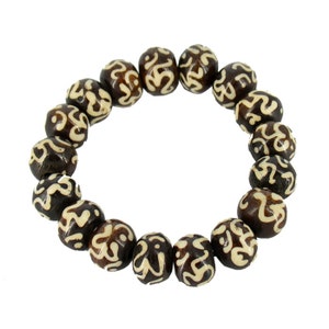 12mm Om Wooden Wrist Mala (Bracelet)