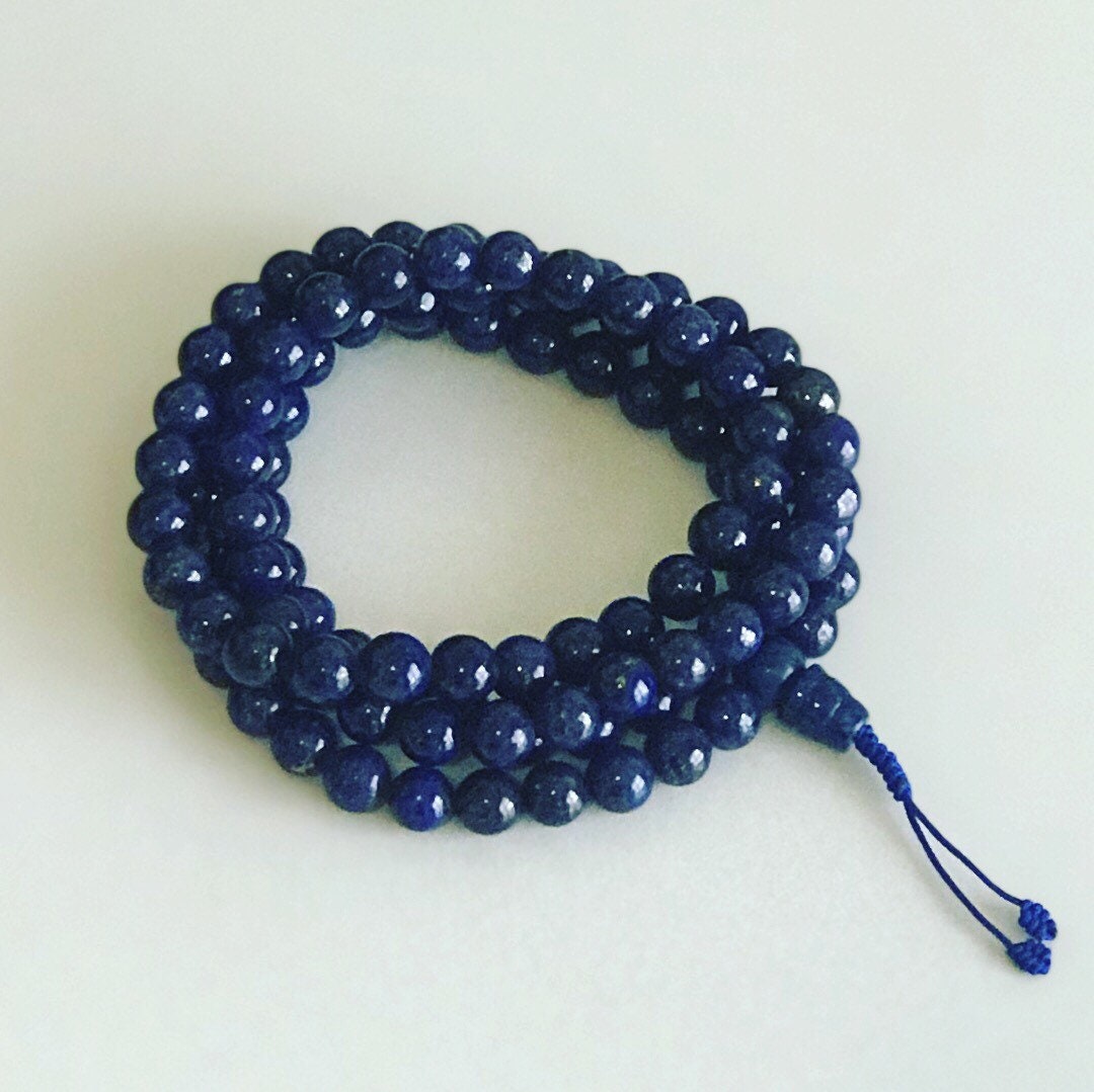 108 Mala Beads Prayer Lapis Lazuli Necklace Multi Strands Healing Yoga  Bracelet | eBay