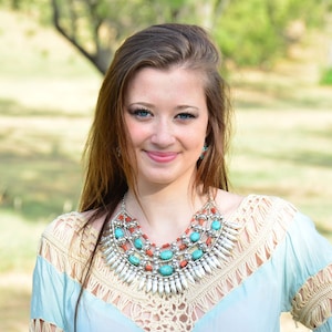 Genuine Vintage Ethnic Tibetan Handmade Necklace with Turquoise & Coral