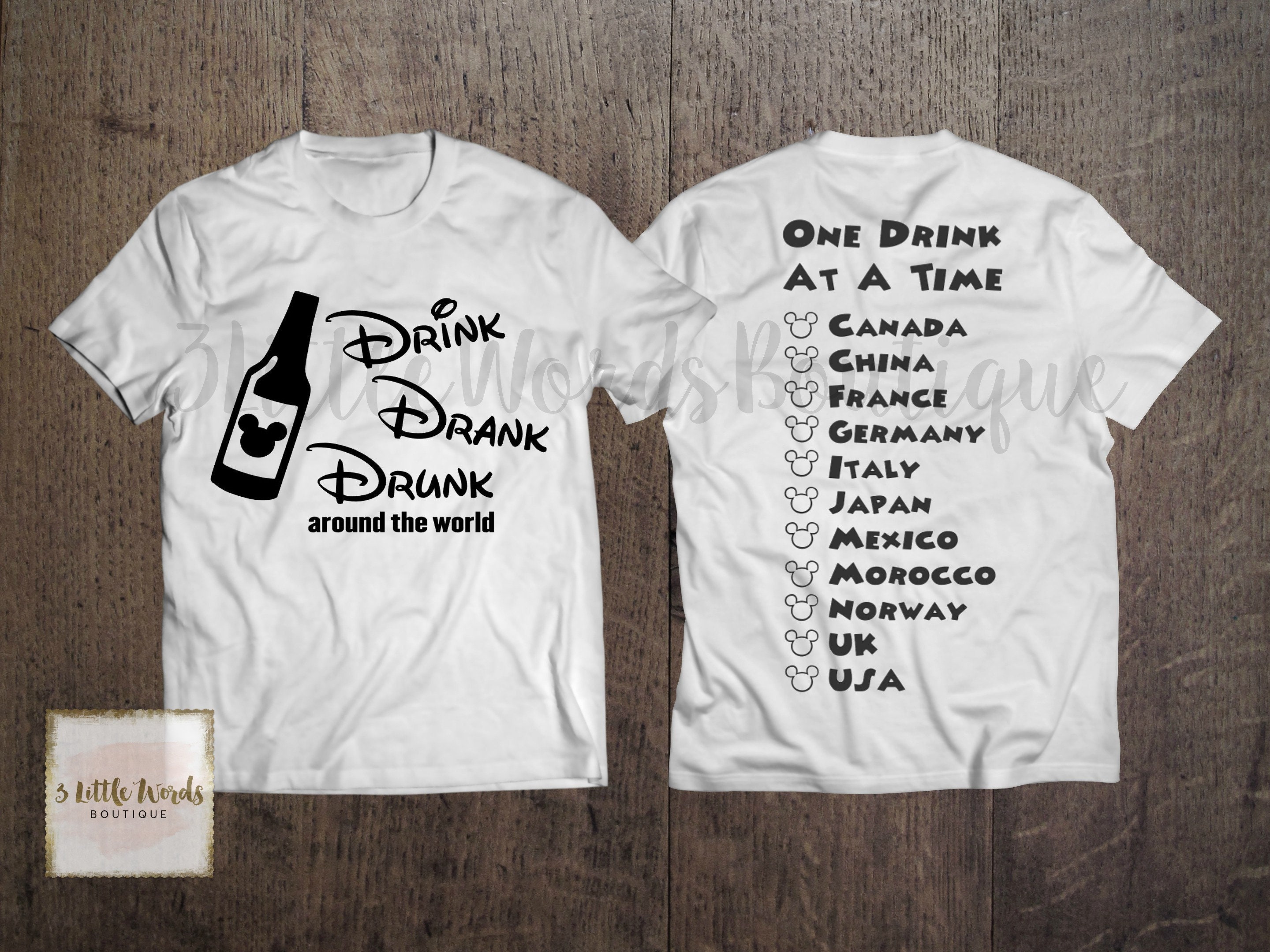 Disney Drinking Around the World TShirts / Drink Drank Drunk Etsy