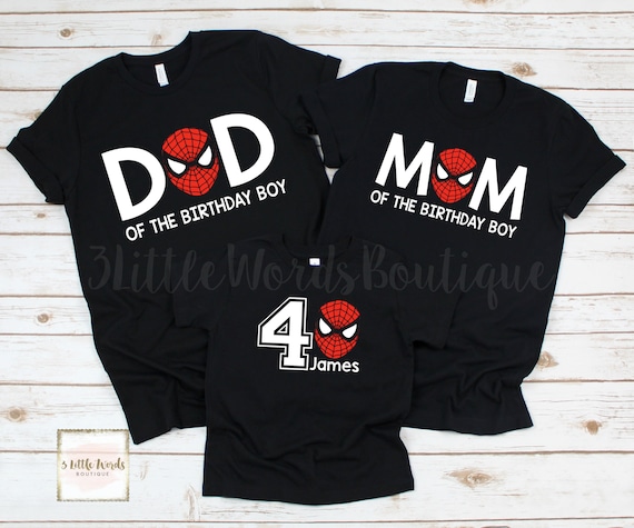 spiderman birthday boy shirt