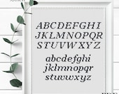 Classic Serif Cross Stitch Alphabet – PDF Pattern (10x Height, 7–11 for Lowercase)