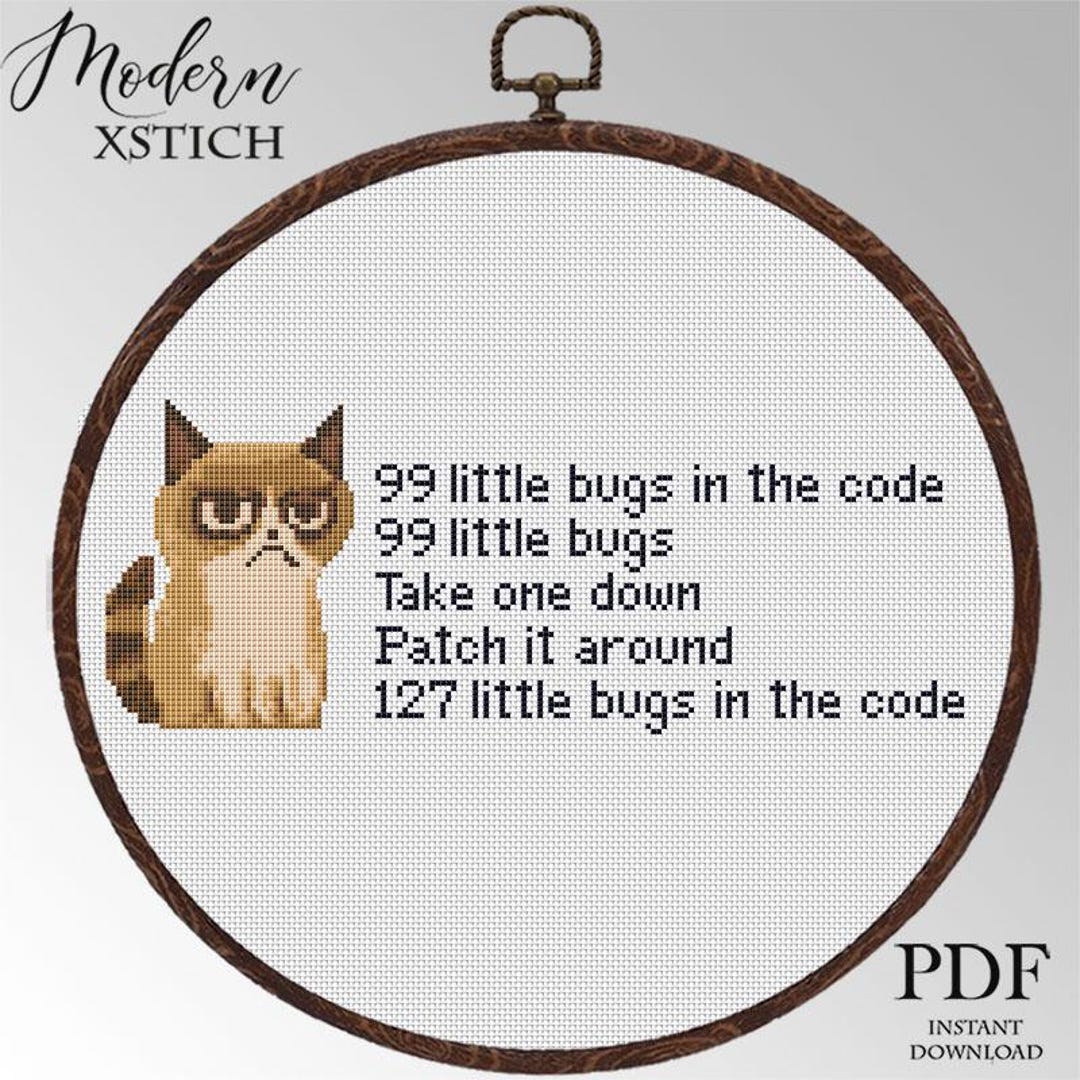Programmer Humor Cross Stitch – Coding Mistakes Song Meme - Etsy