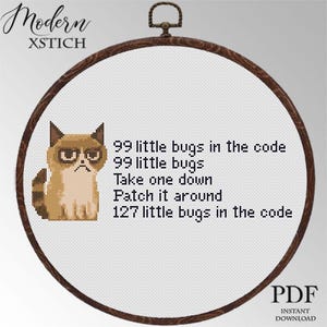 Humor de programador en punto de cruz: Meme de la canción &quot;Errores de programación&quot;