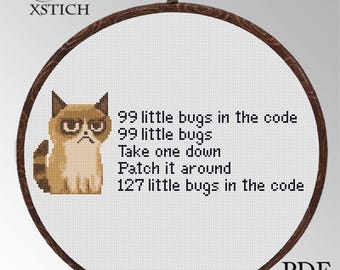 Programmeur Humor Cross Stitch – Coderingsfouten Song Meme