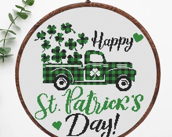 Patricks Day cross stitch pattern modern Instant download PDF