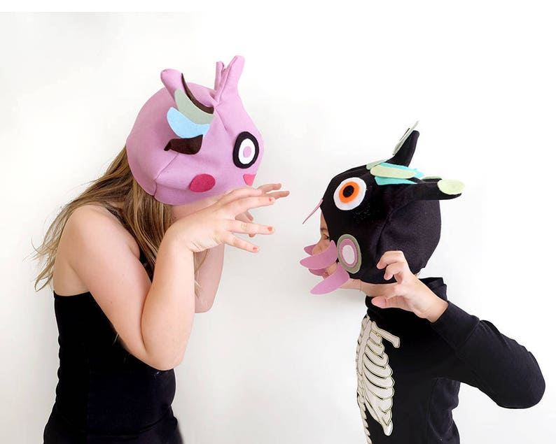 Monster PATTERN DIY costume mask sewing tutorial creative play ideas for kids girl children alien creature holiday halloween purim gift image 2