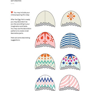 Egg cape hat PATTERN DIY costume tutorial sewing creative play pdf animals ideas for kids baby children easter Purim holiday Halloween gift image 5