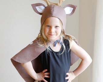 XL PATTERN BUNDLE - 5 costumes sewing tutorial: Reindeer kitten Easter bunny Fox Raccoon mask children kids holiday Purim Halloween gift