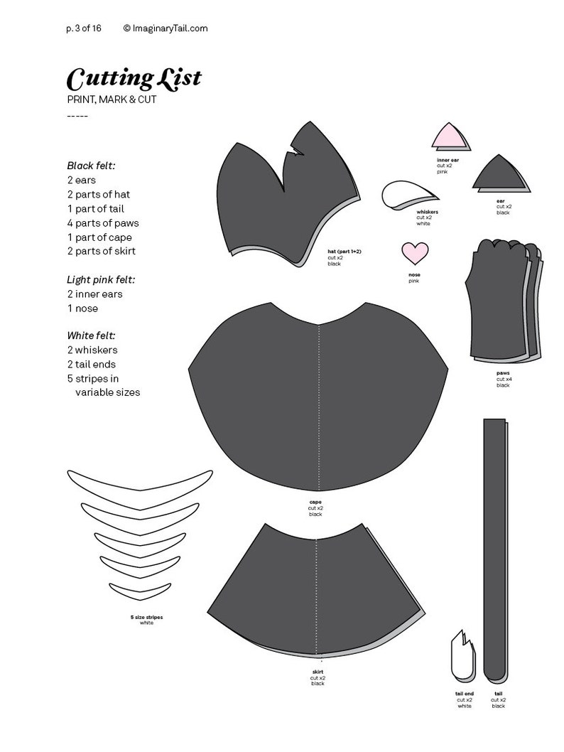 Kitten PATTERN DIY costume mask sewing tutorial creative play | Etsy