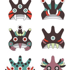 Monster PATTERN DIY costume mask sewing tutorial creative play ideas for kids girl children alien creature holiday halloween purim gift image 7